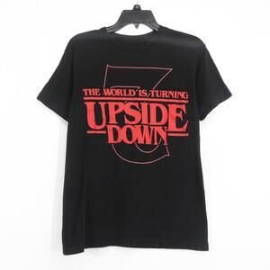 Stranger Things 2 Unisex Black TShirt "The World's Turning Upside Down" Size MD
